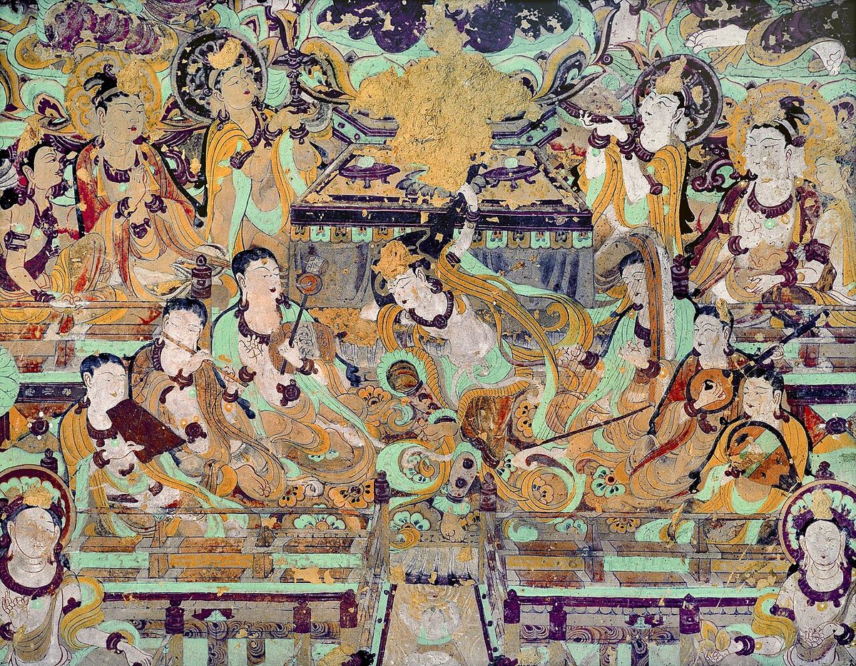 莫高窟中唐壁画 · 胡旋与琵琶